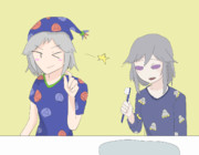 寝る支度をする魔弾少女姉貴