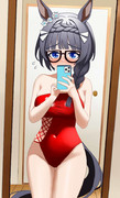 『本当に着ようか迷っている大胆な水着の自撮りをトレーナーに送るゼンノロブロイ