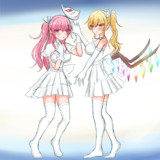 純白ドレスのフランちゃんとこころちゃん