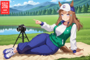 アースデイなので山にお出かけして写真撮影するアーモンドアイちゃん