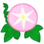 【素材】クレヨンと水彩の朝顔・桃色【フリー素材処くらげや】