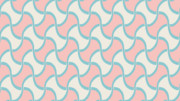 【素材】シームレスパターン背景・分銅繋ぎ模様（ピンク・水色・ベージュ）【フリー素材処くらげや】