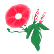 【素材】朝顔・赤・透過素材【フリー素材処くらげや】