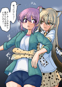 捕まえるチーター