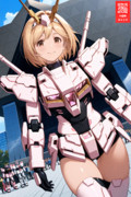 ユニコーンガンダムのコスプレをしたジータちゃん