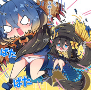 シーウーちゃんとアオアシラちゃん。