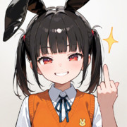 中指を立てているメイベルちゃん