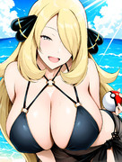 ビキニのおねえさんのシロナが しょうぶを　しかけてきた！