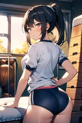 体育倉庫に連れ込まれた女の子（AIイラスト）