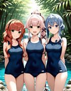3人のスク水軽巡たち