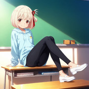 錦木千束　8歳　小学生　机の上に乗ってはいけません