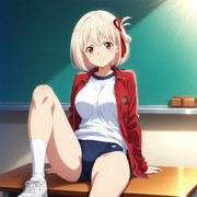 錦木千束　14歳　中学生　ブルマで机の上に座ってはいけません