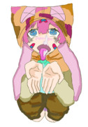顔で受け止める兎綿姉貴