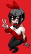 赤黒バニーガール、アザミさん。