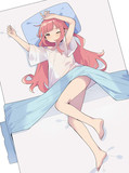 寝起き。