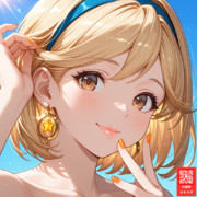 大きなフープイヤリングを自慢するジータちゃん