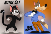 オオカミとブッチキャット　tex avery slick mcwolf butch cat