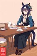 お気に入りのカフェでくつろぐヴィルシーナ