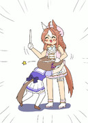 太鼓の練習するリッキーちゃん
