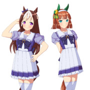 【ウマ娘絵】スペちゃん VS スズカさん ♪