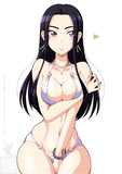 水着姿のワンレンのお姉さん