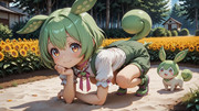 公園で散歩するずんだもん