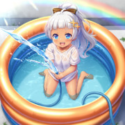 水遊びの蕾ちゃん