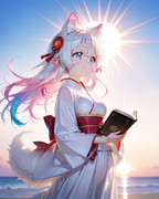 ビーチで読書②