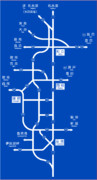名豊道路、国道1号　道路標識風地図