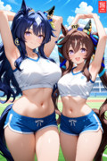 屋外でトレーニングするヴィルシーナとヴィブロス