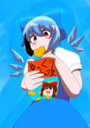 ポテチ(?)食べてるチルノちゃん