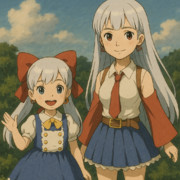 AI ジブリ風銀歌姉妹