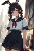 セーラー服を着ているメイベルちゃん