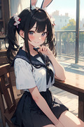 セーラー服を着ているメイベルちゃん