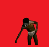 顔を上げて前を見るラスター食パンマン.gif