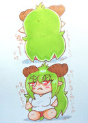 だらだら不落ちゃん人形風イラスト