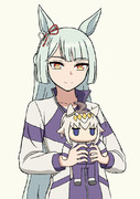 オグリのぬいぐるみ持ってるフジマサマーチ