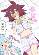 パジャマ姿のチヨちゃん