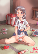 絆創膏の使い方を間違えるお勉強娘