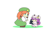 パチュリーに大きな本を届ける美鈴