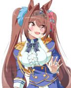 レース終わりにトレーナーにそっと手をふってる時のダスカ