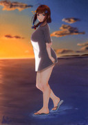 夕焼けを望む