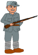 八路軍っぽいキャラ描いてみた