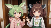 背後になにかいるきりたんとずんだもん
