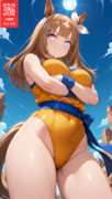 トレーナーが自前のデッキで自分に勝ったのでワクワクしてるアーモンドアイちゃん