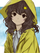 【支援絵】レインコートがちょっと新鮮な佐保裕美さん