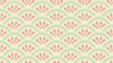【素材】シームレスパターン背・花青海波模様（ピンク／黄緑／緑）【フリー素材処くらげや】