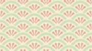 【素材】シームレスパターン背・花青海波模様（ピンク／黄緑／緑）【フリー素材処くらげや】