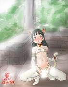 庭園のネコ娘