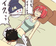 ヴァーニにフ〇ラされてイクのを我慢できないマチュを眺めるハロ